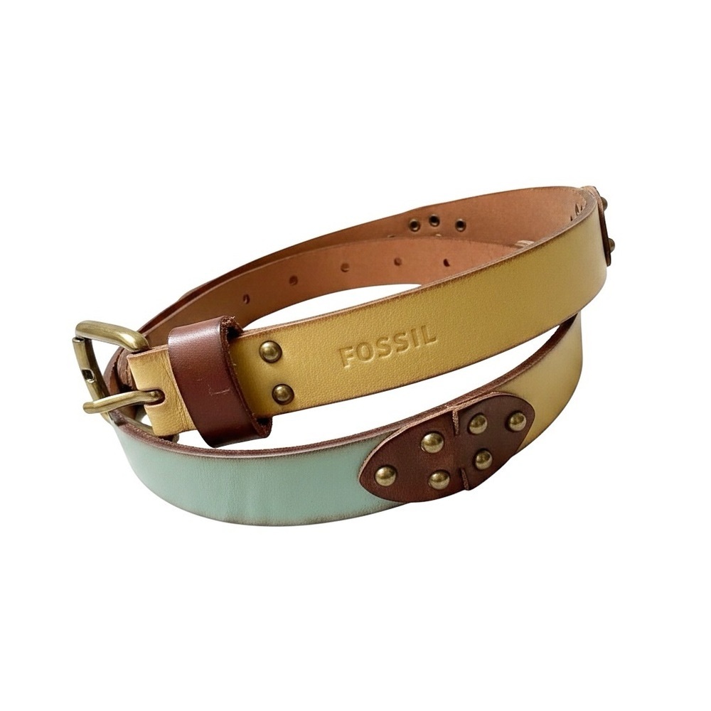 Fossil Vintage Multicolored Leather Belt Size Medium